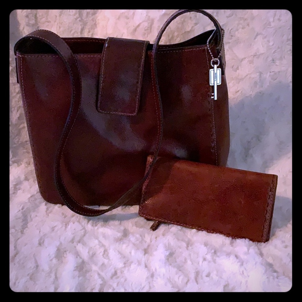 Vintage Fossil leather handbag